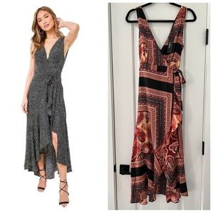 LULU’S Wrap Midi Paisley Multicolor Dress Size XS.